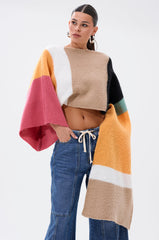 I LIKE IT LIKE THAT CROP ABSTRACT SWEATER