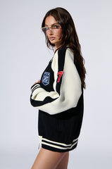 DOWN TIME KNIT BOMBER