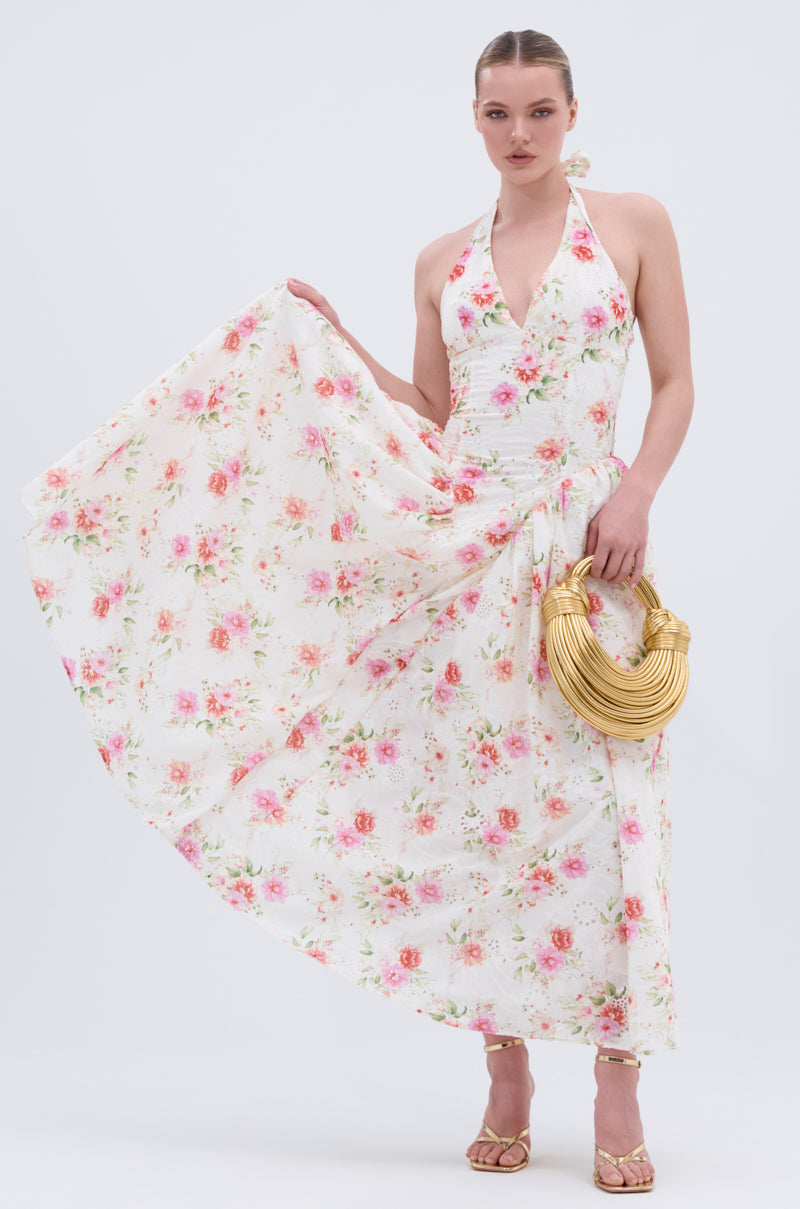 KEEP IT MOVING ON FLORAL MAXI DRESS