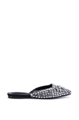 AZALEA WANG MERRICK SILVER RHINESTONE FLAT