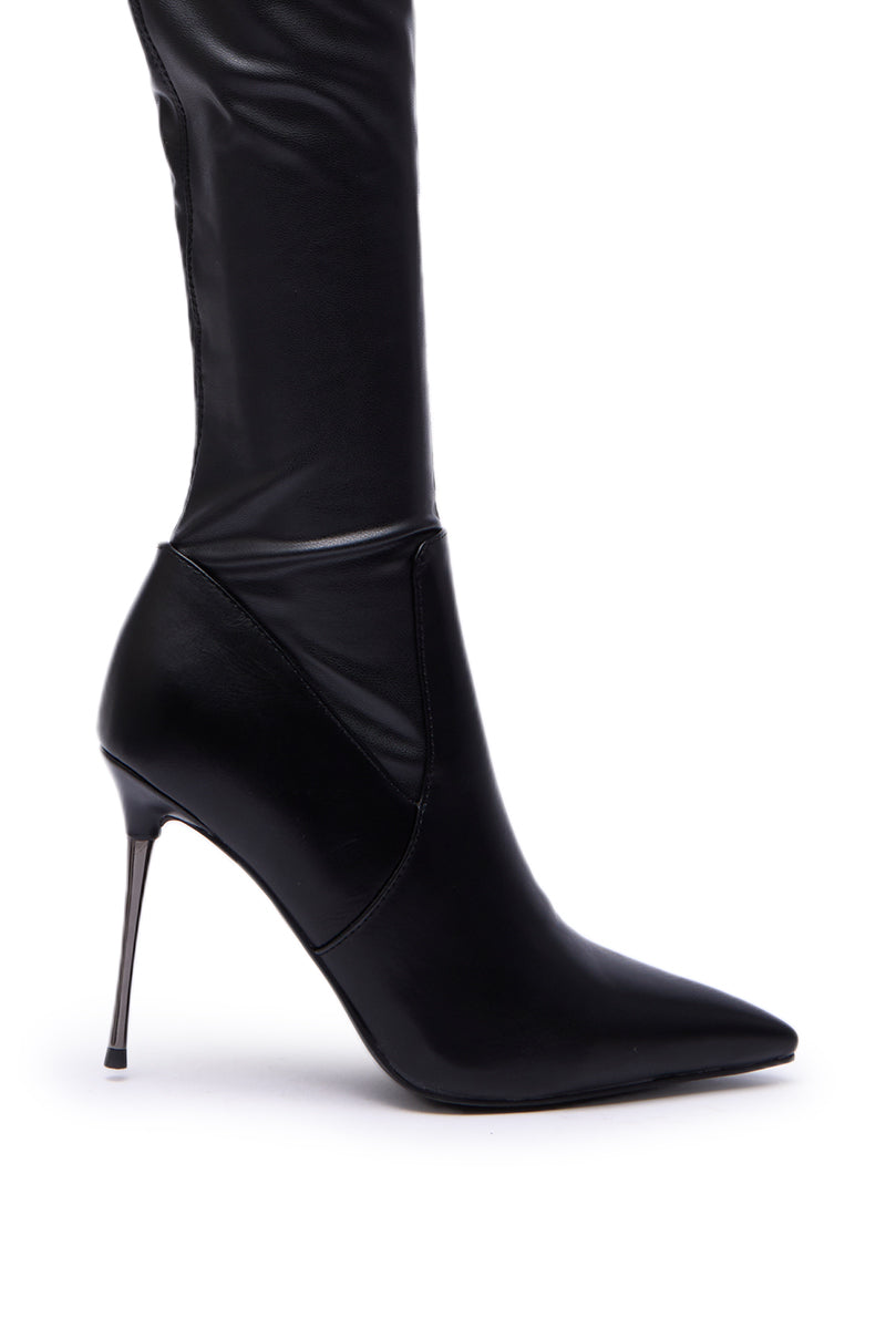AZALEA WANG MILANDRA BLACK THIGH HIGH SEXY BOOT