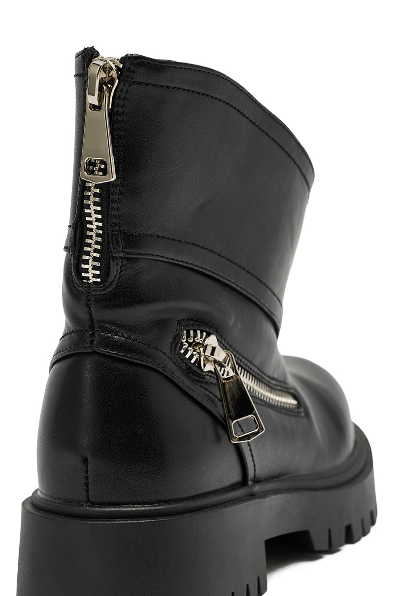AZALEA WANG MOHSEN BLACK COMBAT BOOTIE