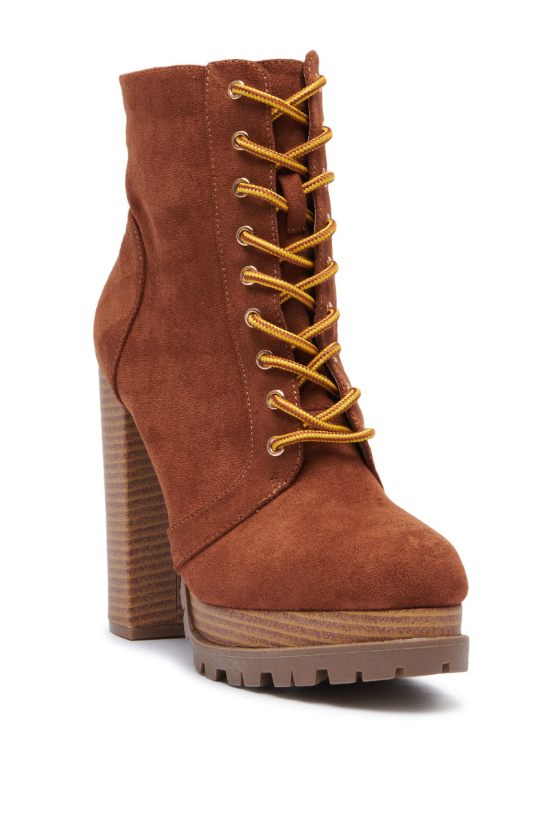 MONCLAIR SUEDE LACE BOOTIE
