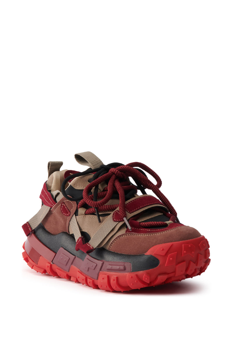 AZALEA WANG NAMIDA BURGUNDY SNEAKER