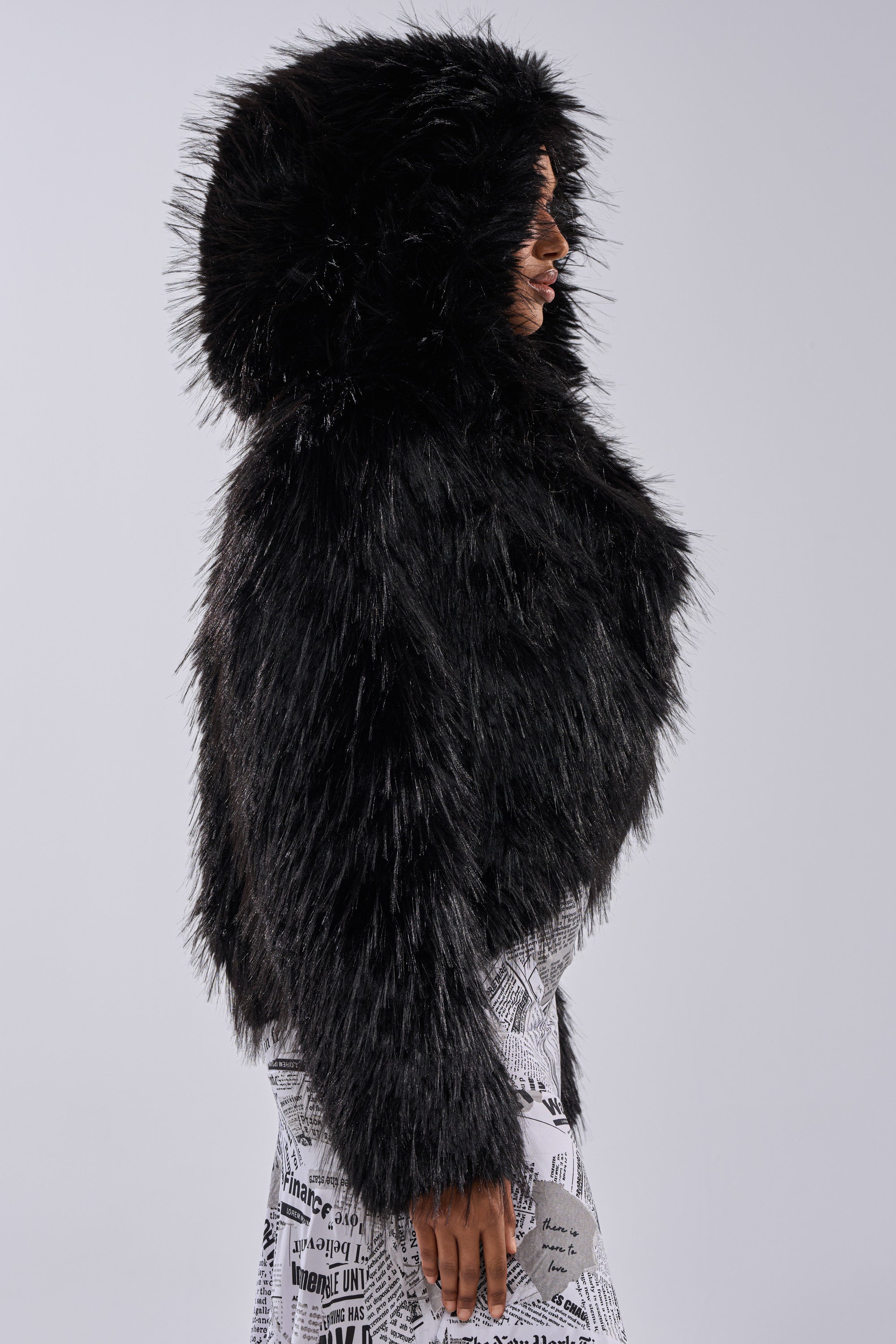 LOSING IT HOODED FAUX FUR