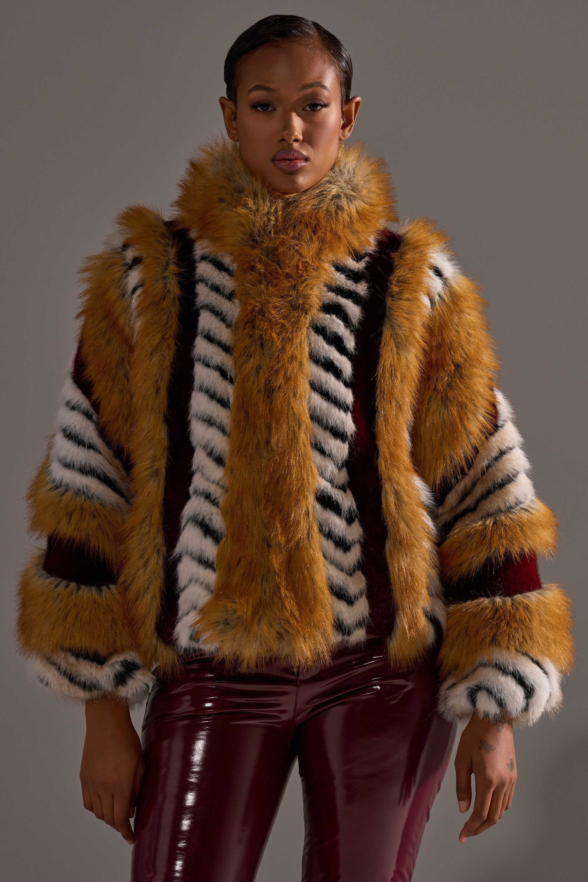 OLYMPIA PANELED FAUX FUR