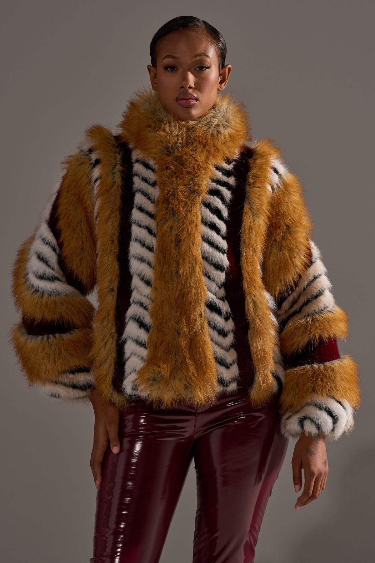 OLYMPIA PANELED FAUX FUR