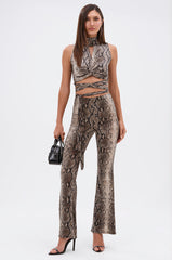 LOVE ME HARDER SNAKE FLARED LEGGING