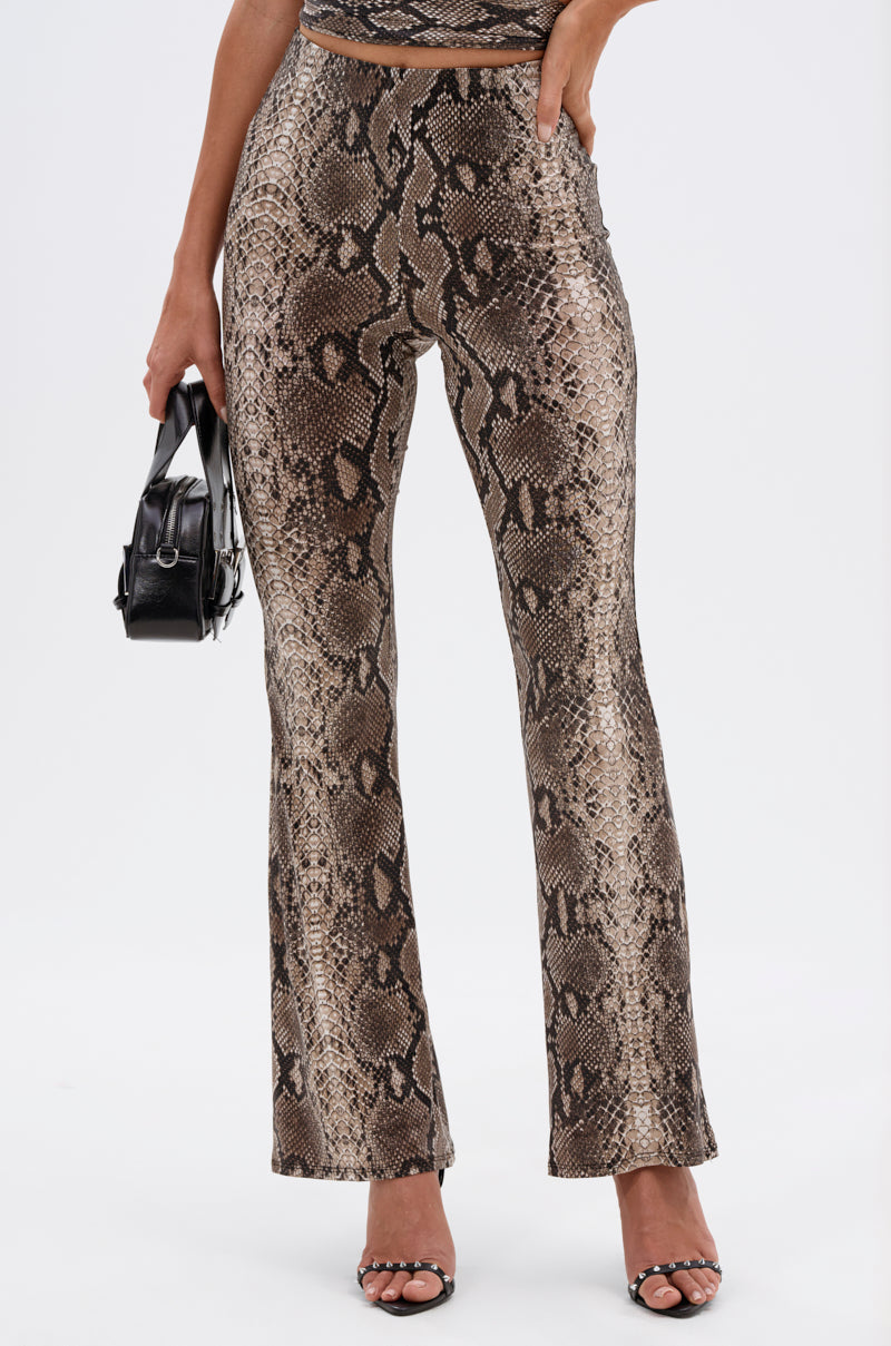 LOVE ME HARDER SNAKE FLARED LEGGING