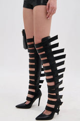 AZALEA WANG REIN BLACK THIGH HIGH BOOT
