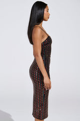 RENEE RHINESTONE MIDI DRESS