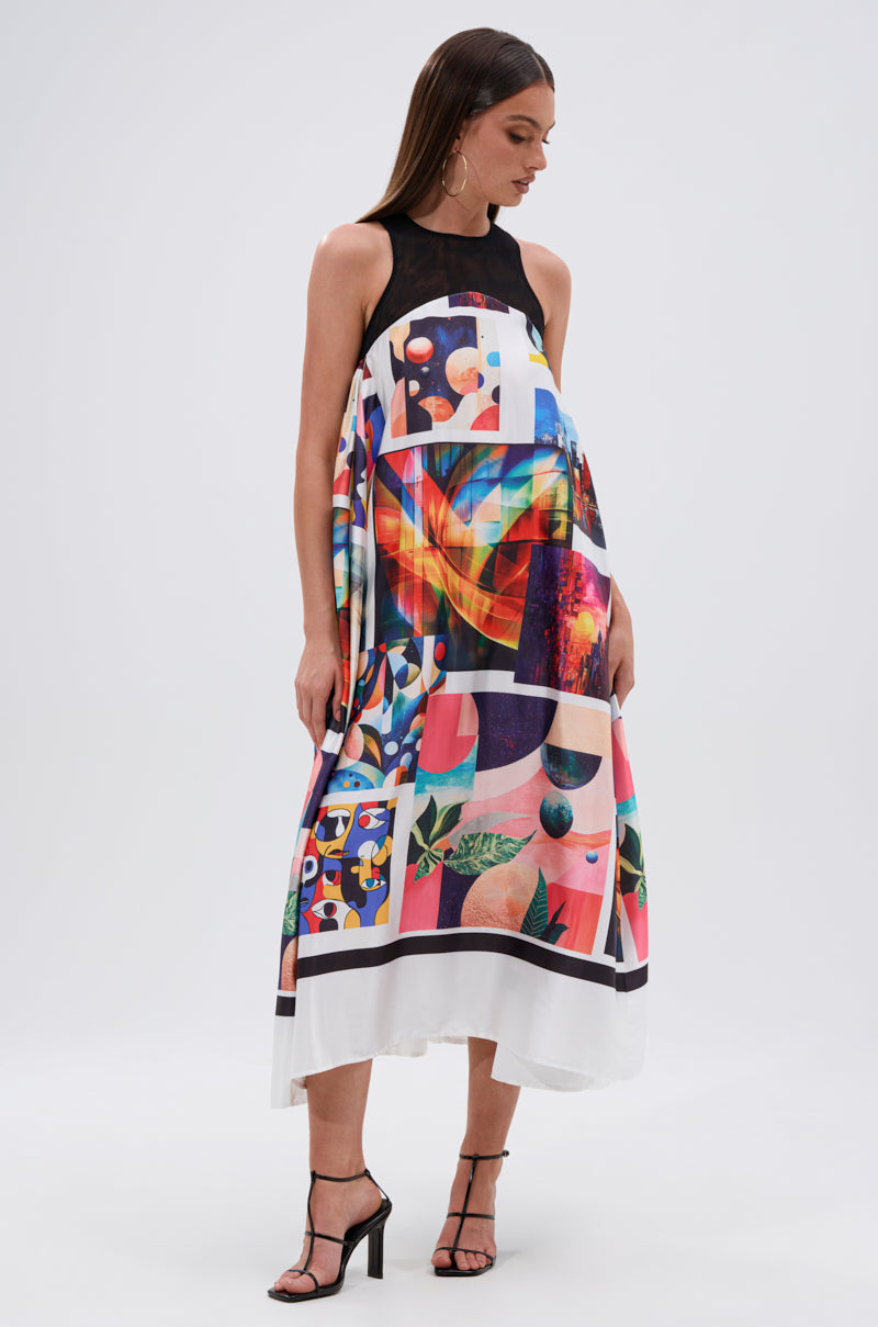 PUT ME IN A MUSEUM PRINTED MIDI DRESS