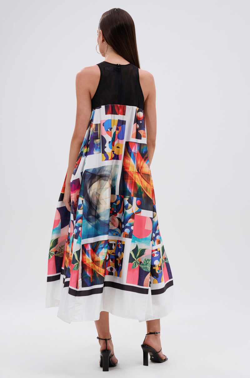 PUT ME IN A MUSEUM PRINTED MIDI DRESS