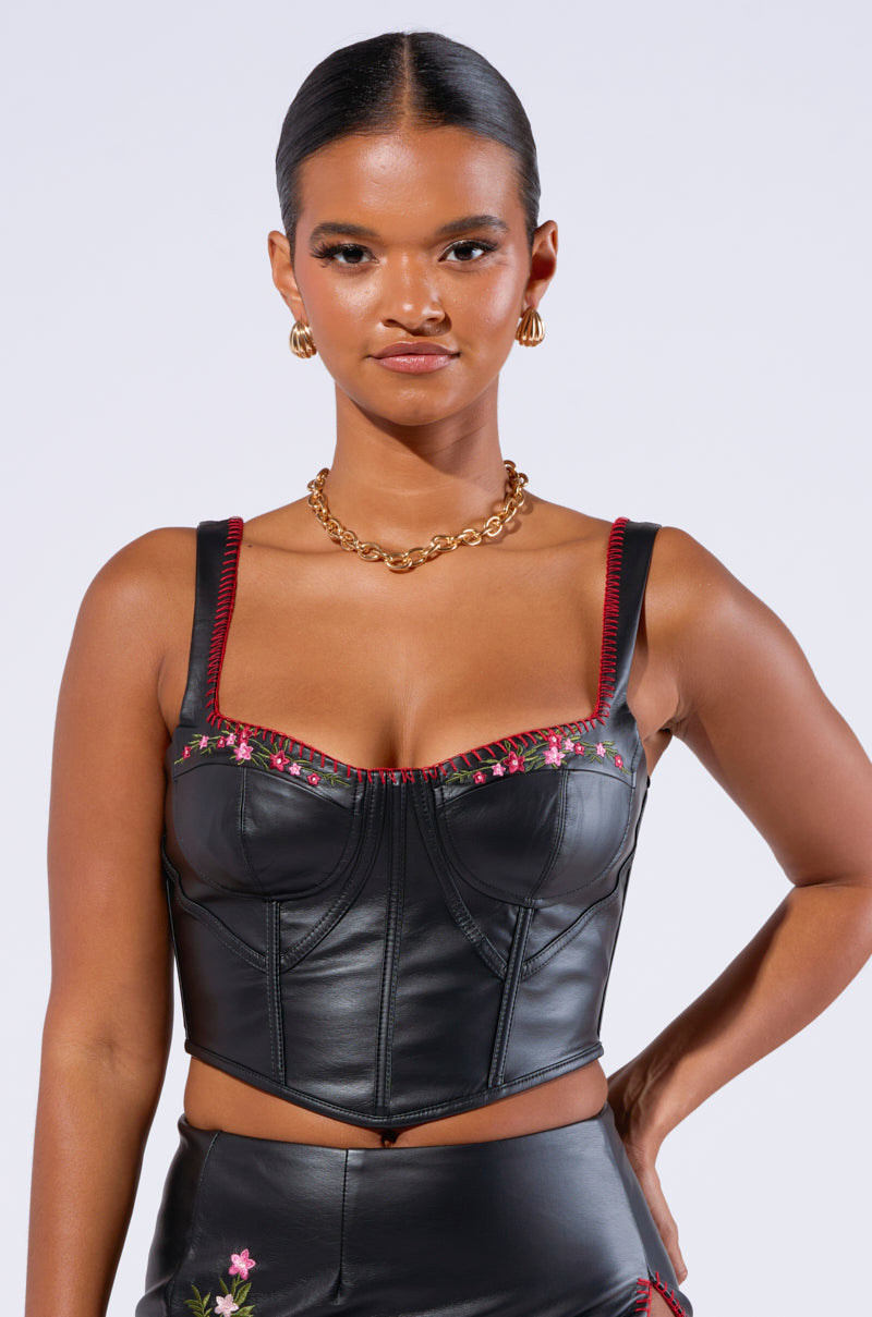BACK IT UP EMBROIDERED CORSET
