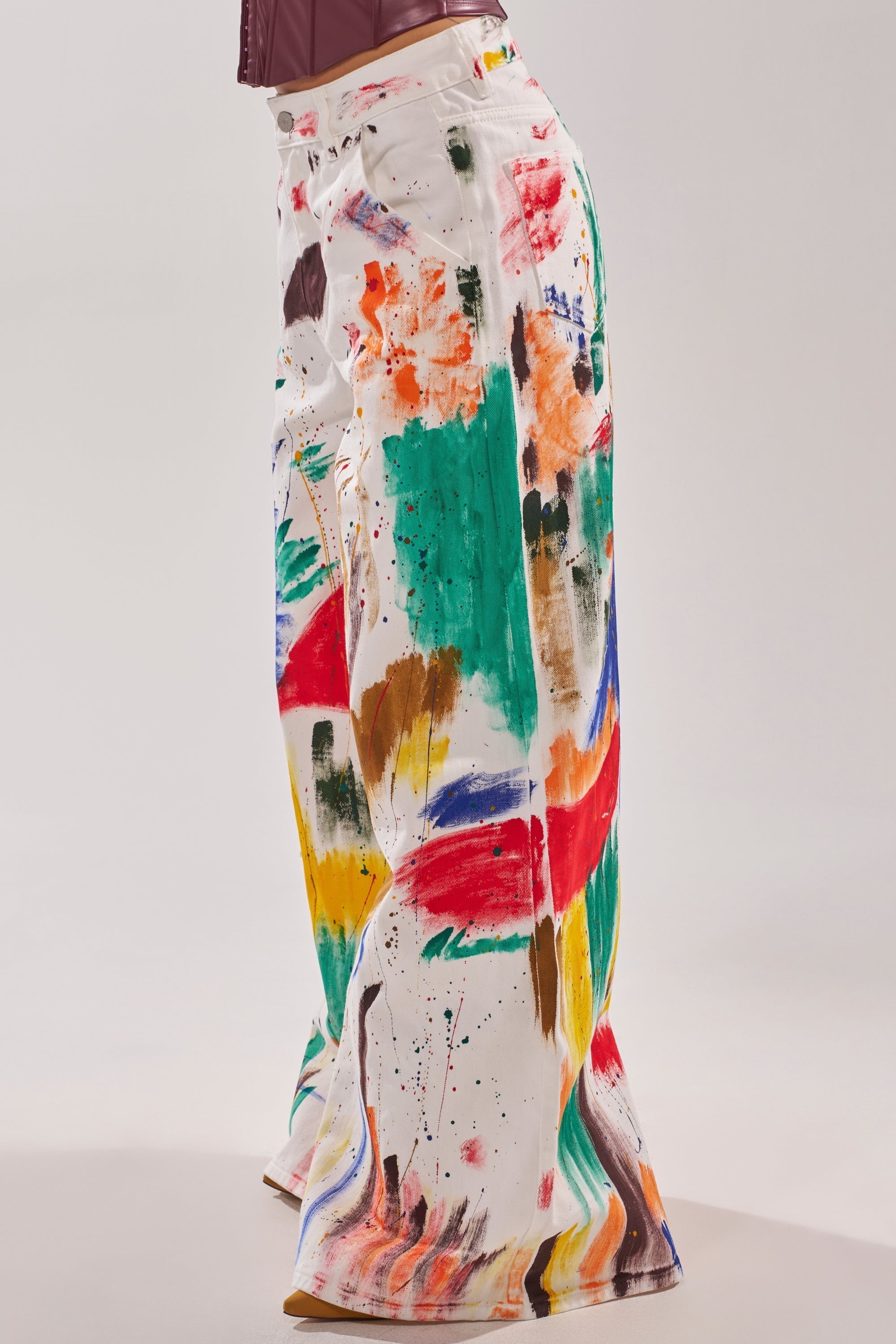 PAINTED ON RELAXED DENIM PANT