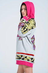 ATHLETIC BROCADE SWEATSHIRT DRESS