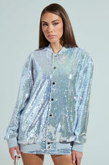 MA CHERIE OVERSIZED SEQUIN BOMBER