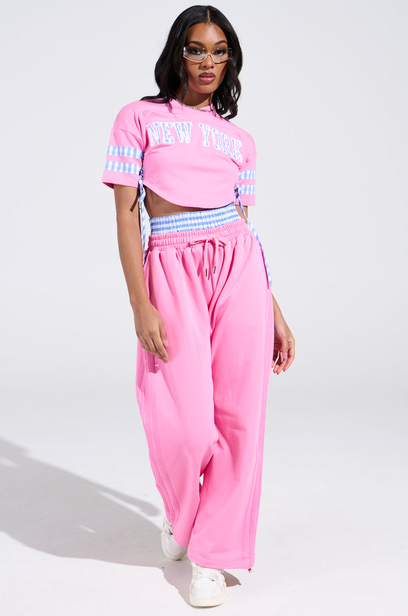NEW YORK GINGHAM CROP TOP