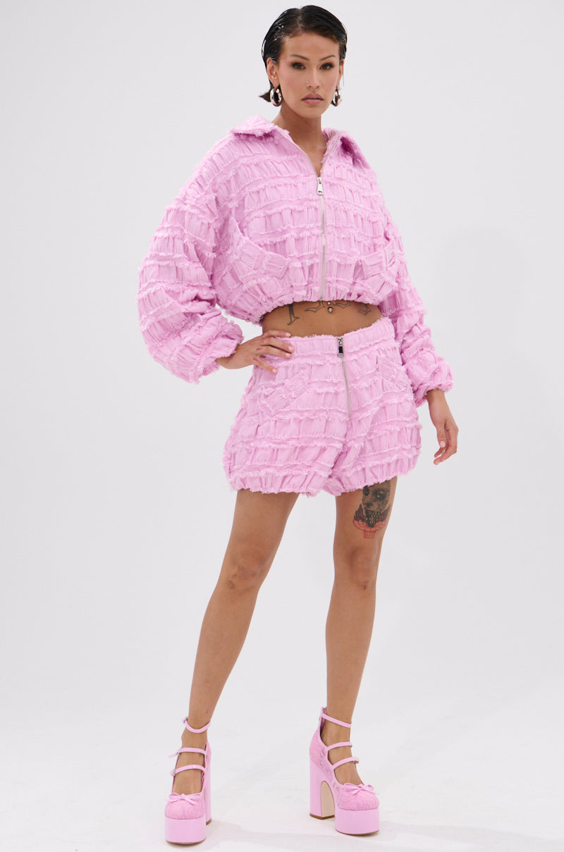BUBBLEGUM BUBBLE HEM SHORT