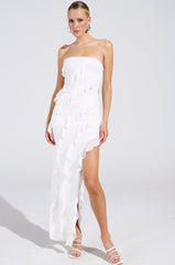 ELLA MESH TUBE DRESS IN WHITE