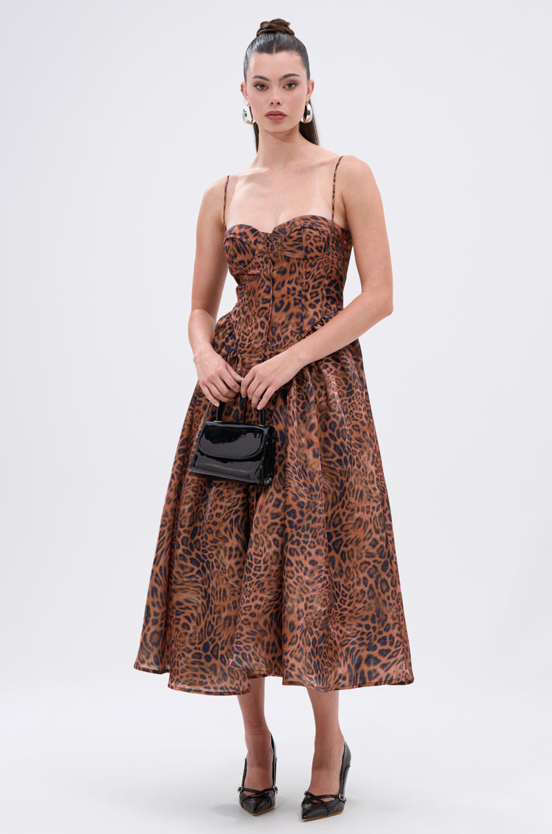 CHEETAH SISTERS MIDI DRESS