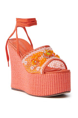 AZALEA WANG VONDA ORANGE WEDGE SANDAL