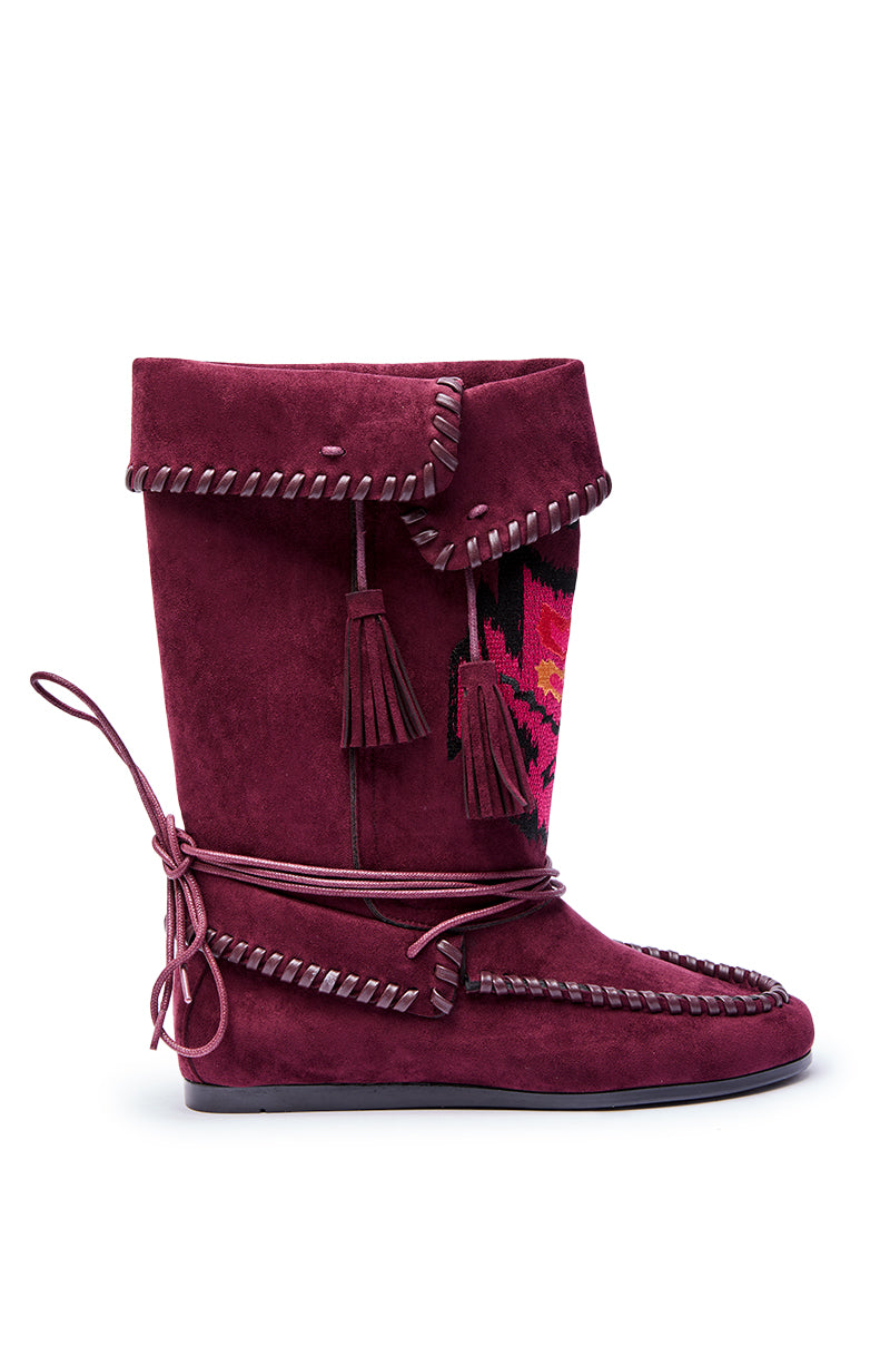 AZALEA WANG WERET PLUM FLAT BOOTIE