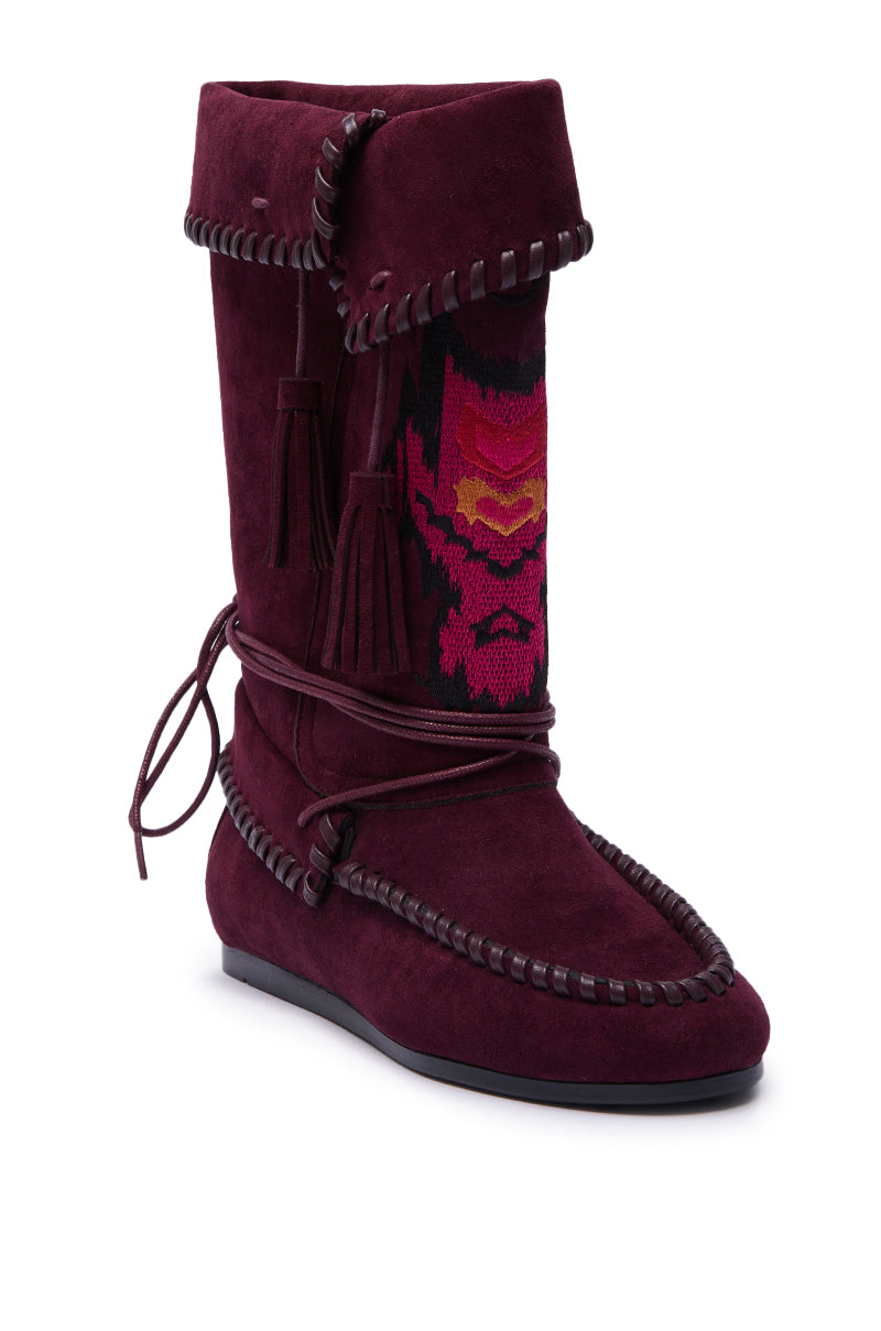 AZALEA WANG WERET PLUM FLAT BOOTIE