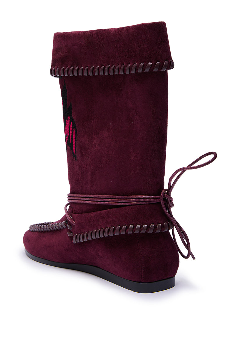 AZALEA WANG WERET PLUM FLAT BOOTIE