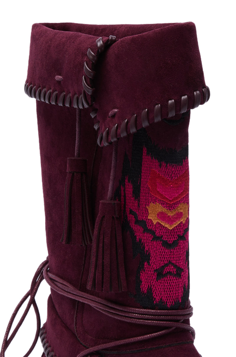 AZALEA WANG WERET PLUM FLAT BOOTIE