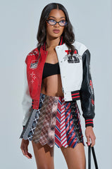 CHAMPIONS LEAGUE FAUX LEATHER BOMBER