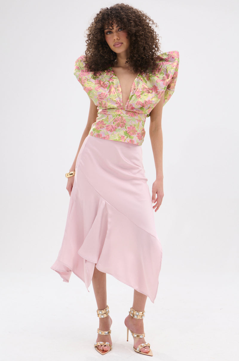 DECADENT FLORAL BROCADE BLOUSE