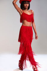 OH SO FRINGE PANTS IN RED