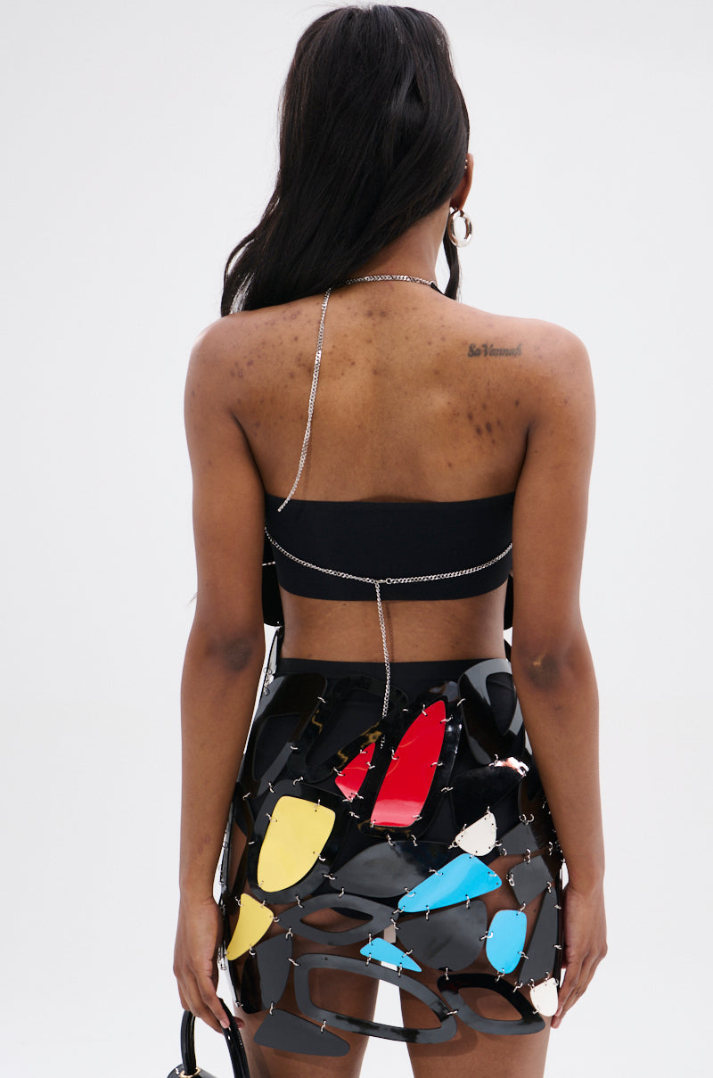 A MASTERPIECE GEOMETRIC MINI DRESS