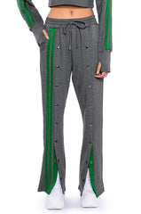 ACQUAINTED SNAP FRONT WIDE LEG SWEATPANT