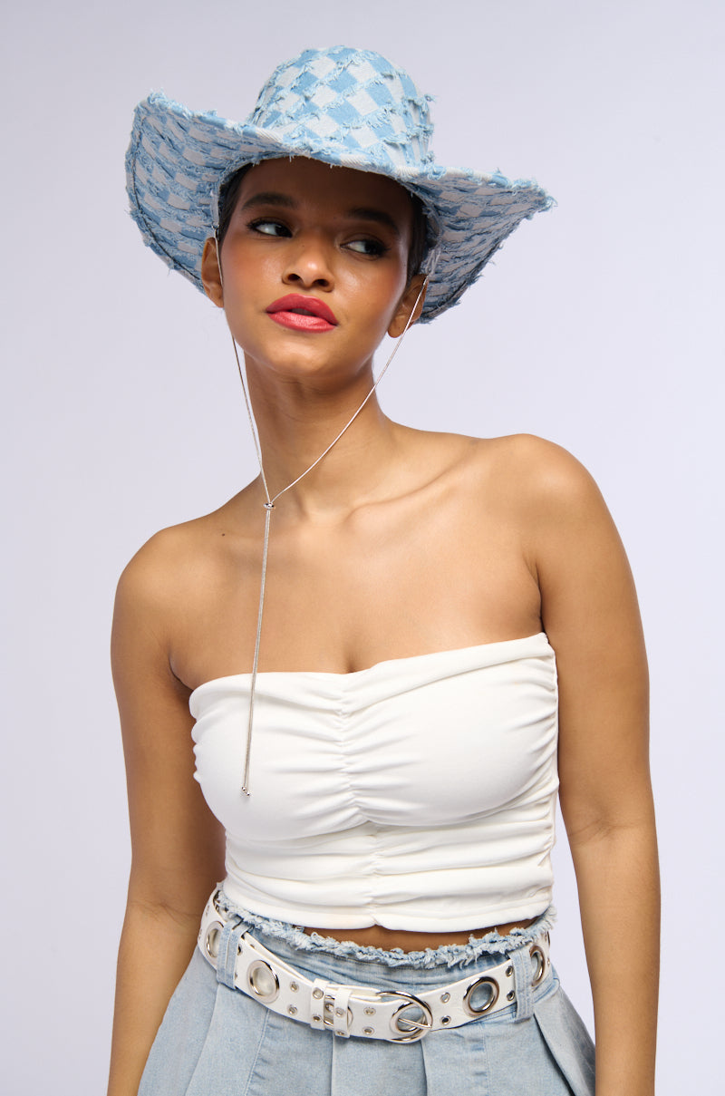 ANYTHING BUT BASIC RUCHED TUBE TOP