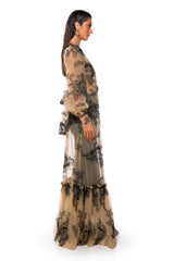 ATHENA CHIFFON DUSTER WITH APPLIQUE