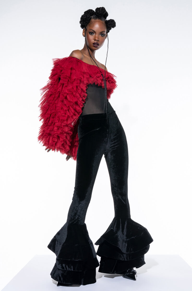 AWARD WINNER MULTI RUFFLE BODYSUIT