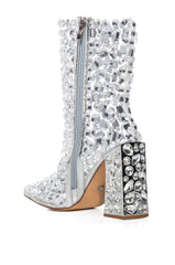 AZALEA WANG AGAVE SILVER DIAMOND BOOTIE