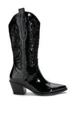 AZAAZALEA WANG ANDREA CHUNKY WESTERN BOOT IN BLACK