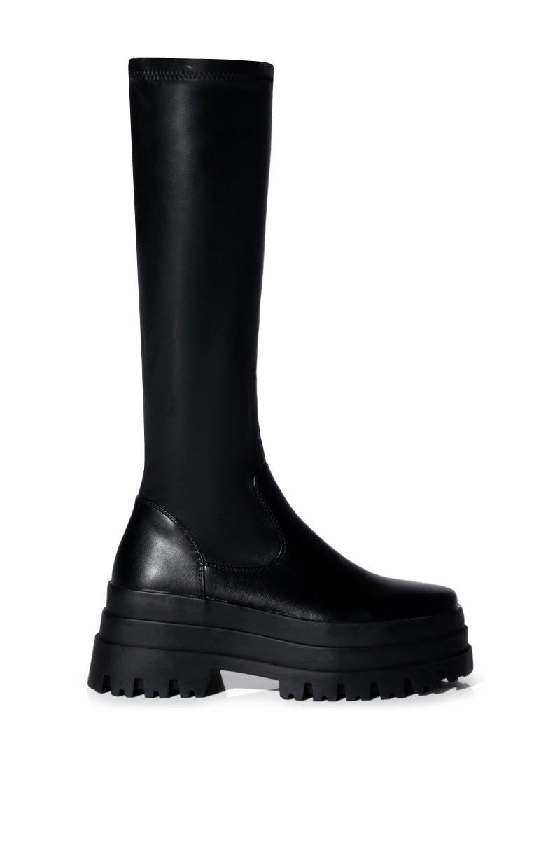 AZALEA WANG ARETHA STRETCH BOOT IN BLACK