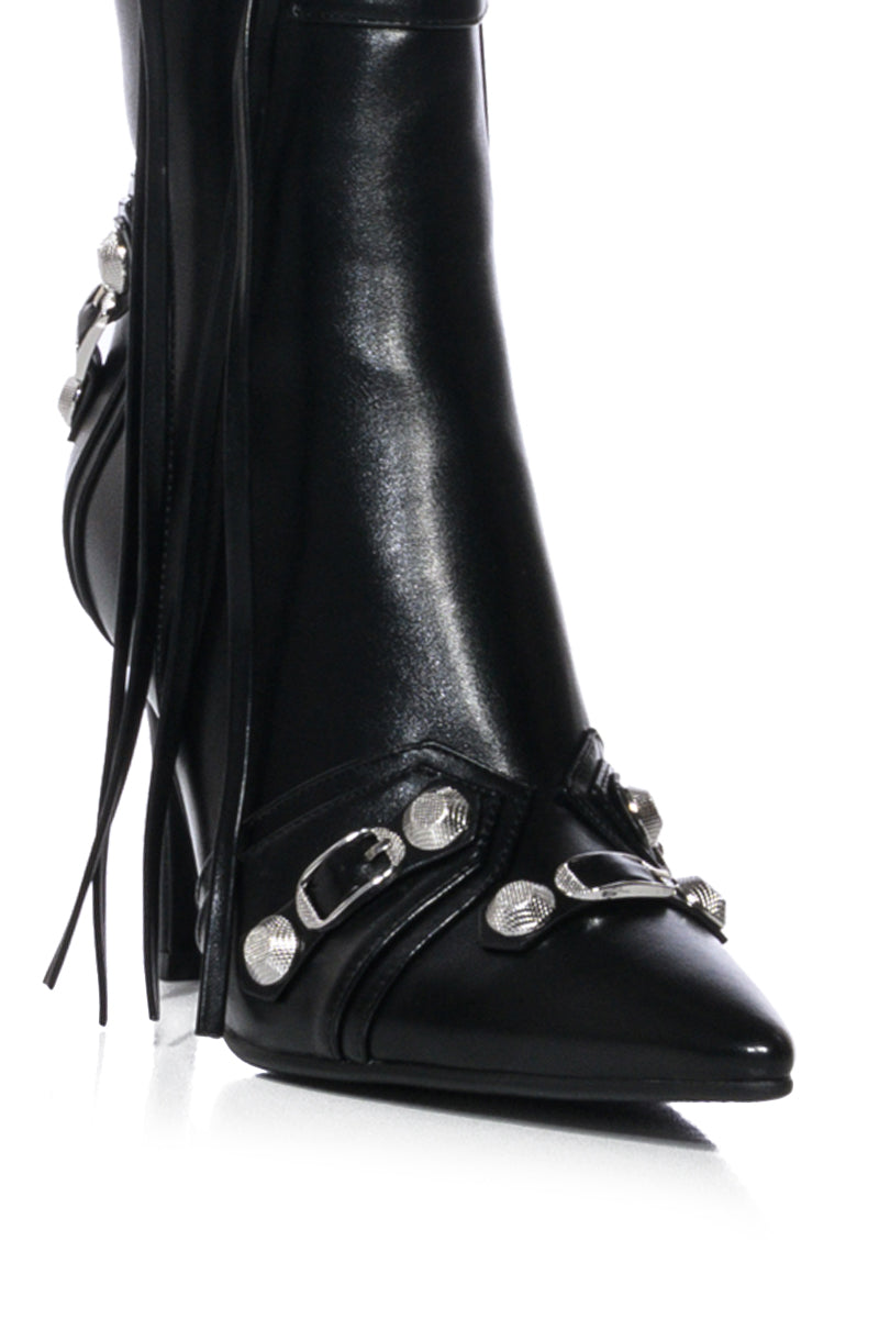 AZALEA WANG BROOKLYN BABY STILETTO BOOTIE IN BLACK