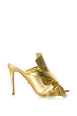AZALEA WANG CANDY COATED MULE SANDAL IN GOLD