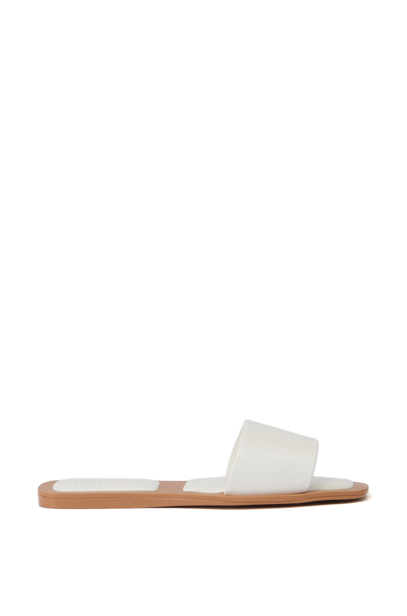 AZALEA WANG CELESTIN WHITE FLAT SANDAL