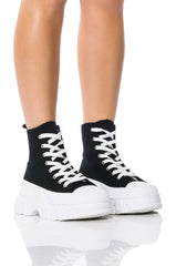 AZALEA WANG CHANEY HIGH TOP SNEAKER IN BLACK