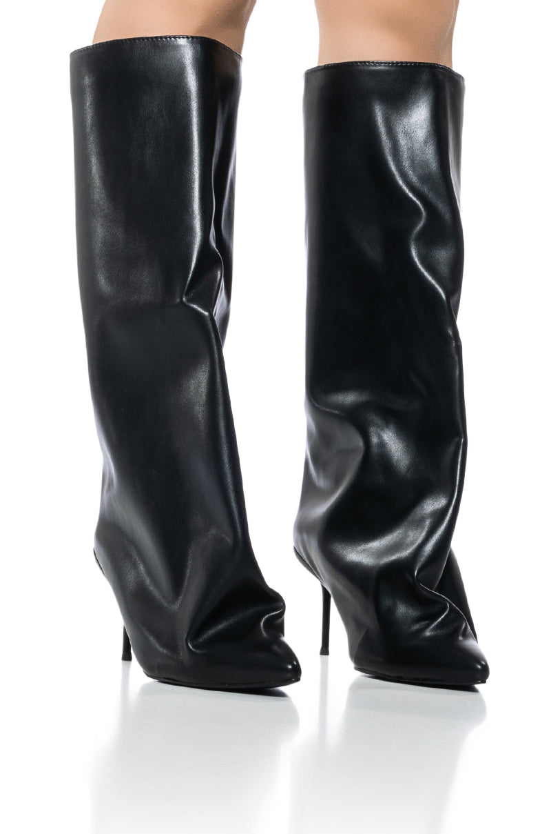 AZALEA WANG COUTURE CRAZY BLACK BOOT