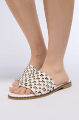 AZALEA WANG DOWE CAGED SANDAL IN WHITE