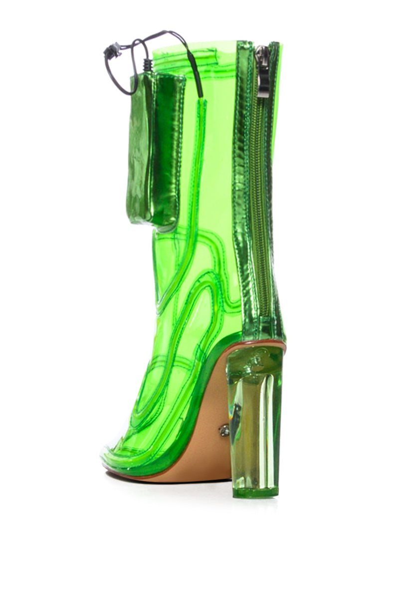 AZALEA WANG LEE LIGHT UP PVC BOOTIE IN GREEN