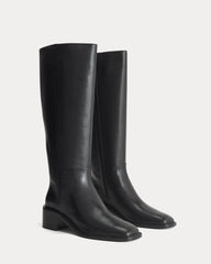 Leather Knee-High City Boot |  Black