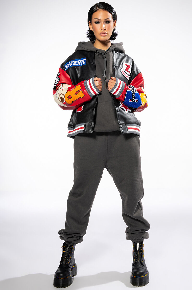 BASE PATCH WORK VARSITY BOMBER